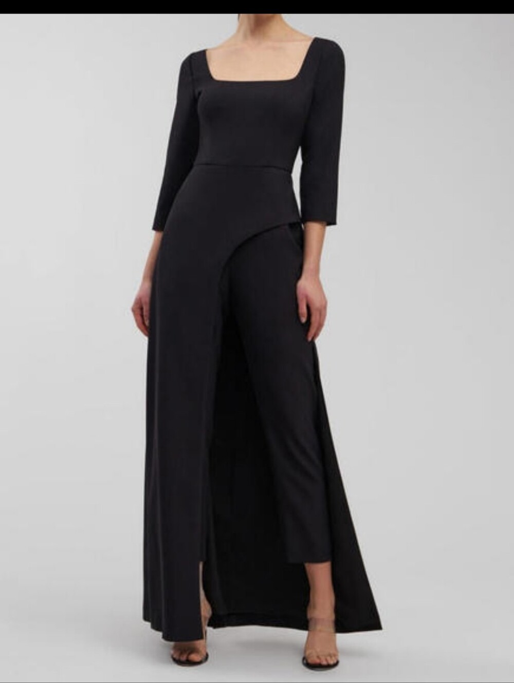 NEW, Kay Unger Danna Walk Thru Jumpsuit in black Size 12 #LD104